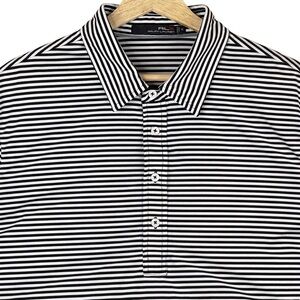 RLX Ralph Lauren Polo Mens XL Stripe Print Performance Stretch Golf Shirt Active
